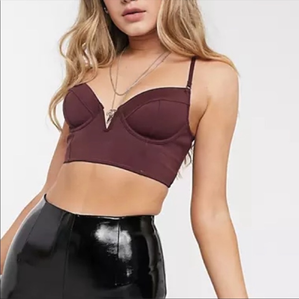 Free People Intimately Brianna longline underwire Bra Top Black Sugar